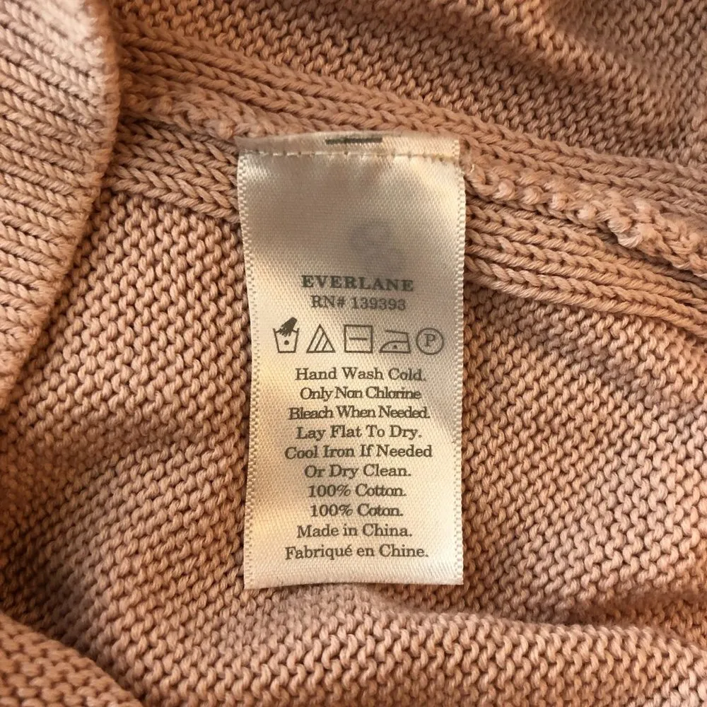 Everlane Womens Sweater Crew Neck Cotton Ribbed Light Pink XS - Image 5