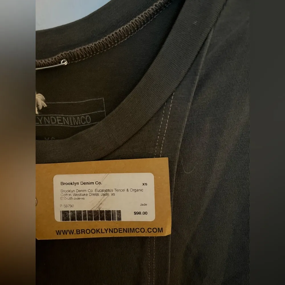 Brooklyn Denim Co. Eucalyptus Tencel & Organic
Cotton Westlake Dress, Jade Green Size XS - Image 2