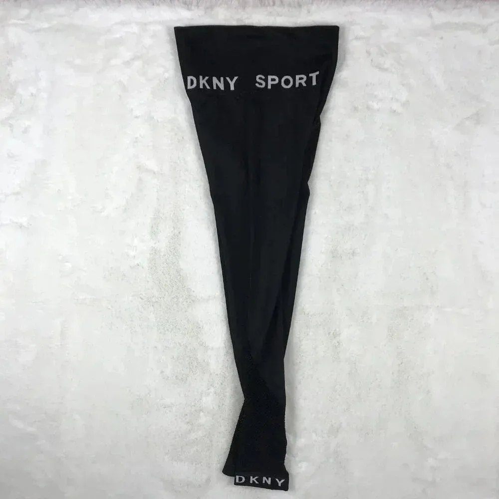 DKNY SPORT High-Waist Perforated Seamless Leggings Black NWT XS - Image 16