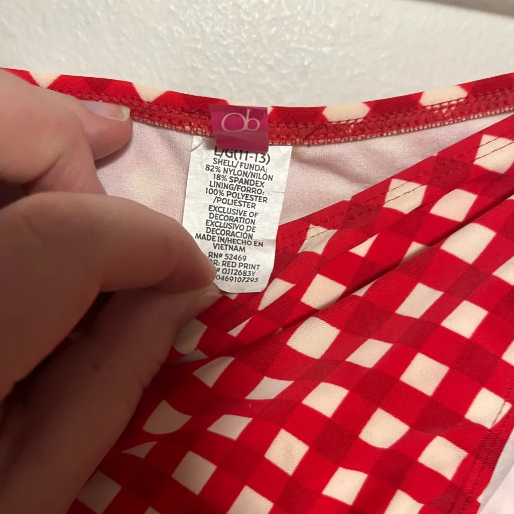 OP Red and White Plaid Bikini - Image 6