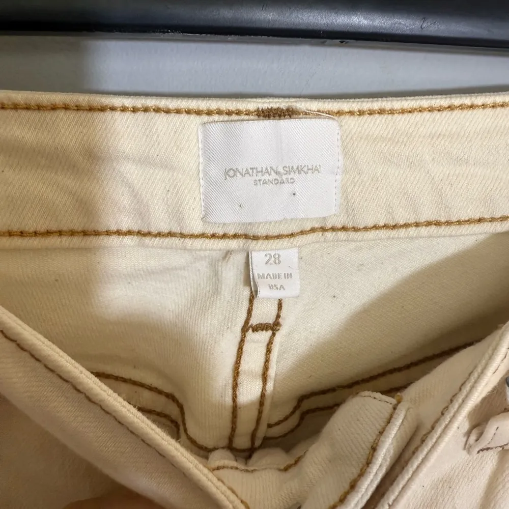 Jonathan Simkhai river high rise straight leg in ecru size 28 - Image 11