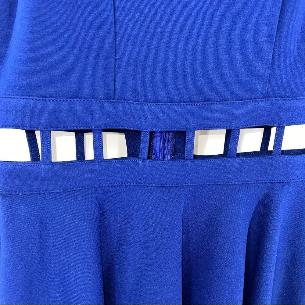 Sweet Rain Women's Skater Dress w/Open Cutouts @Waist in Royal Blue Size S - Image 10