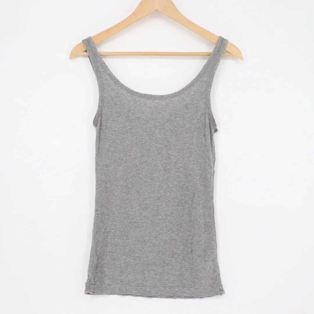 Banana Republic Tank Top Womens Small Gray Organic Cotton Stretch Scoop Neck - Image 4