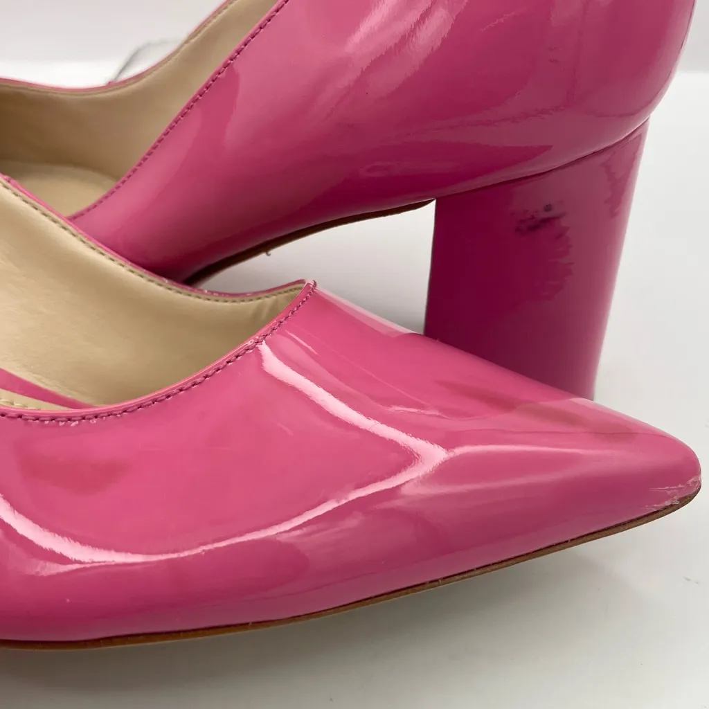Marc Fisher Zala Barbie pink patent leather slip on pointed toe pumps Size 9M - Image 6