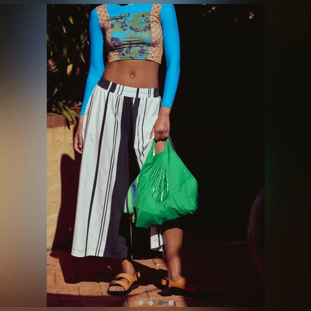 NWOT Free People FP Movement Hot Shot Printed Wide Leg Pants - black white - M - Image 5