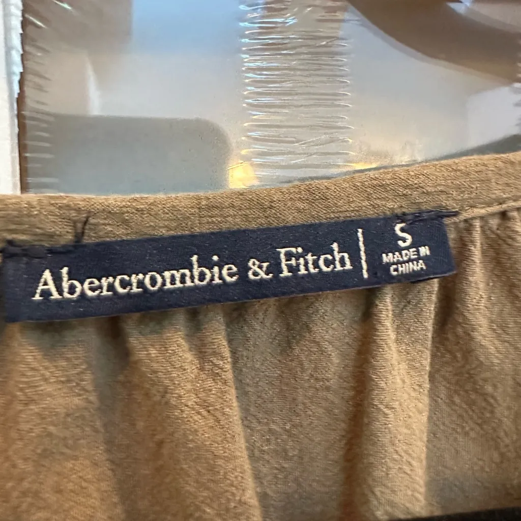 Abercrombie & Fitch Olive Green Brown Boho Southwestern Pull-on Dress Size Small - Image 9