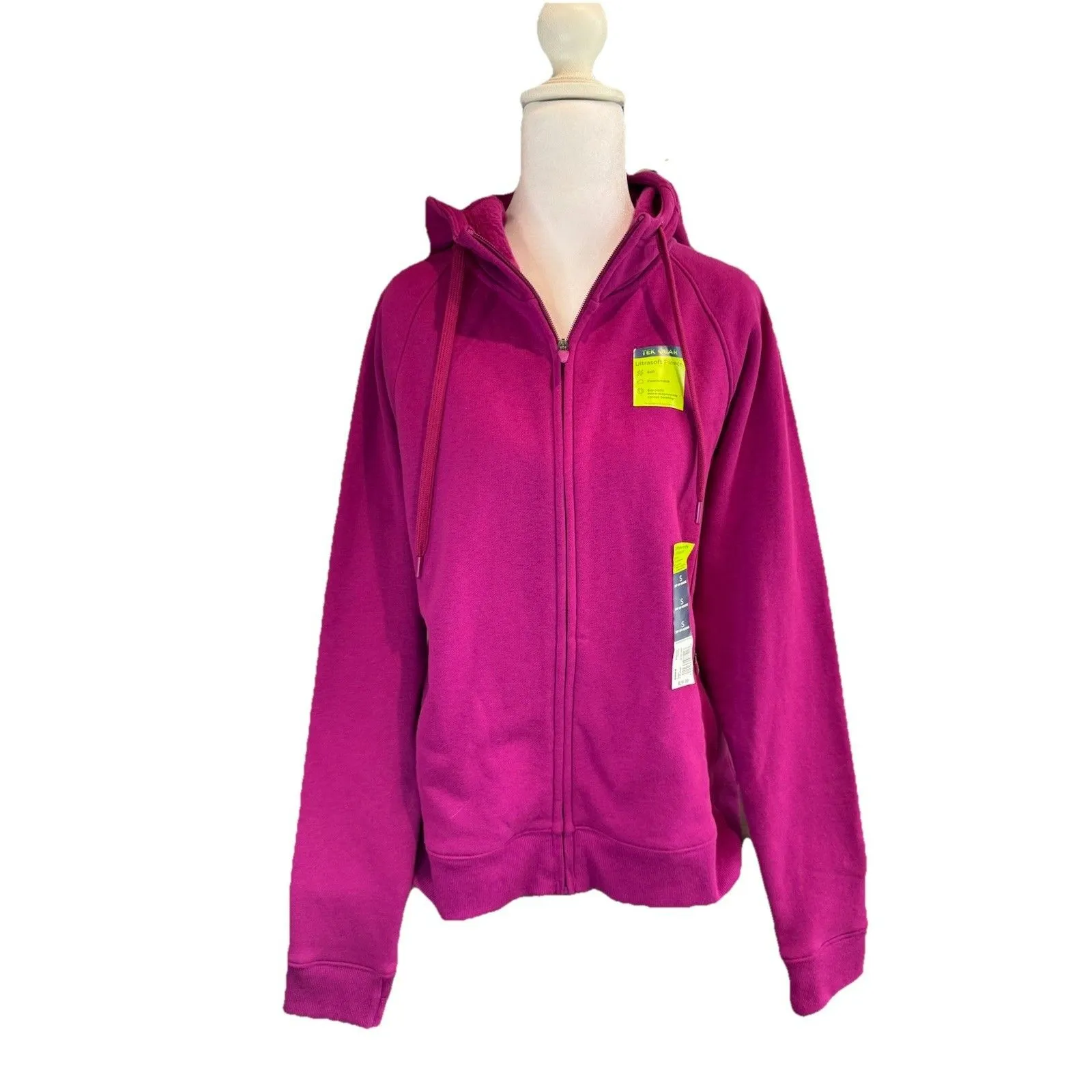 Tek Gear Sweatshirt Size S Hoodie Fleece Jacket Pink Long Sleeve Women's NWT - Image 5