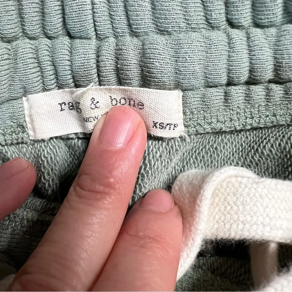 Rag & Bone Green Green fog city Sweat Shorts Athleisure Lounge Size XS Pockets - Image 5