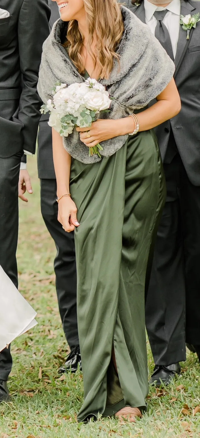 Dark Green Bridesmaids Dress Size 4 - Image 4