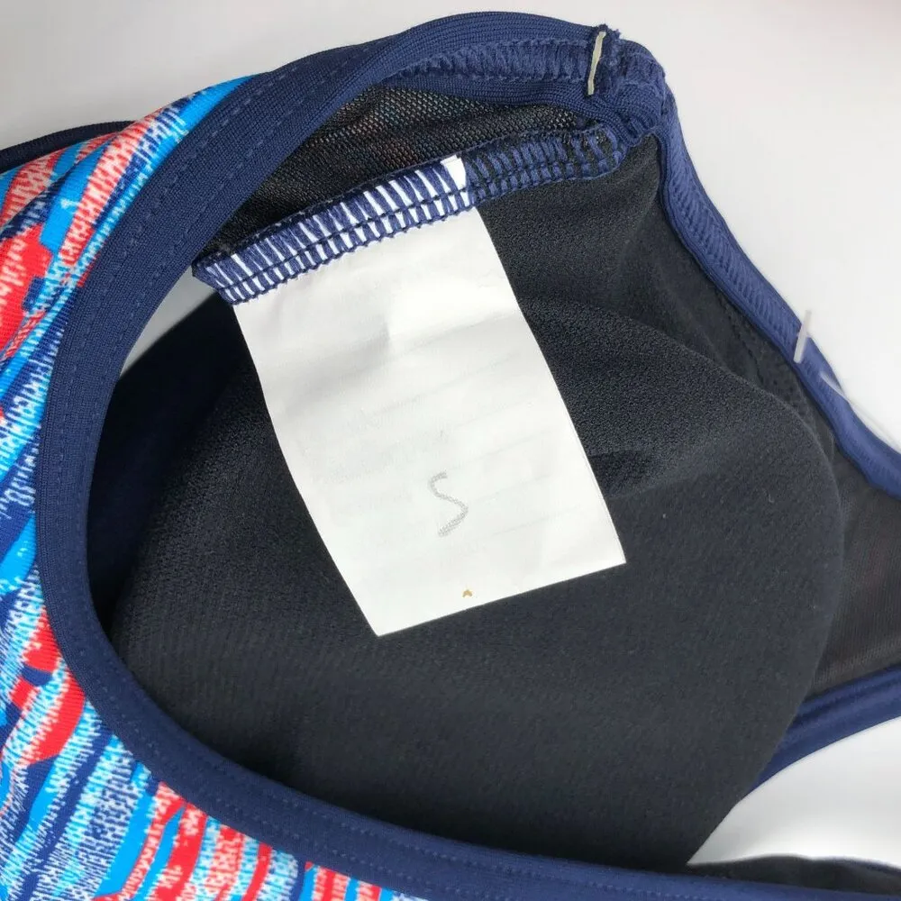 TYR Womens Quake Lyn Racerback Bikini Swim Top Sports Bra Workout Blue Orange S - Image 4