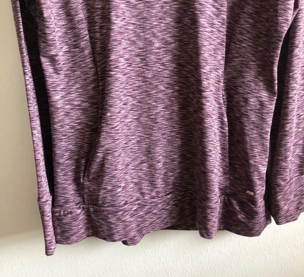 Marika Sweatshirt Side Zip Purple Space Dye Top Sz XL EUC Winter Workout Piece - Image 7