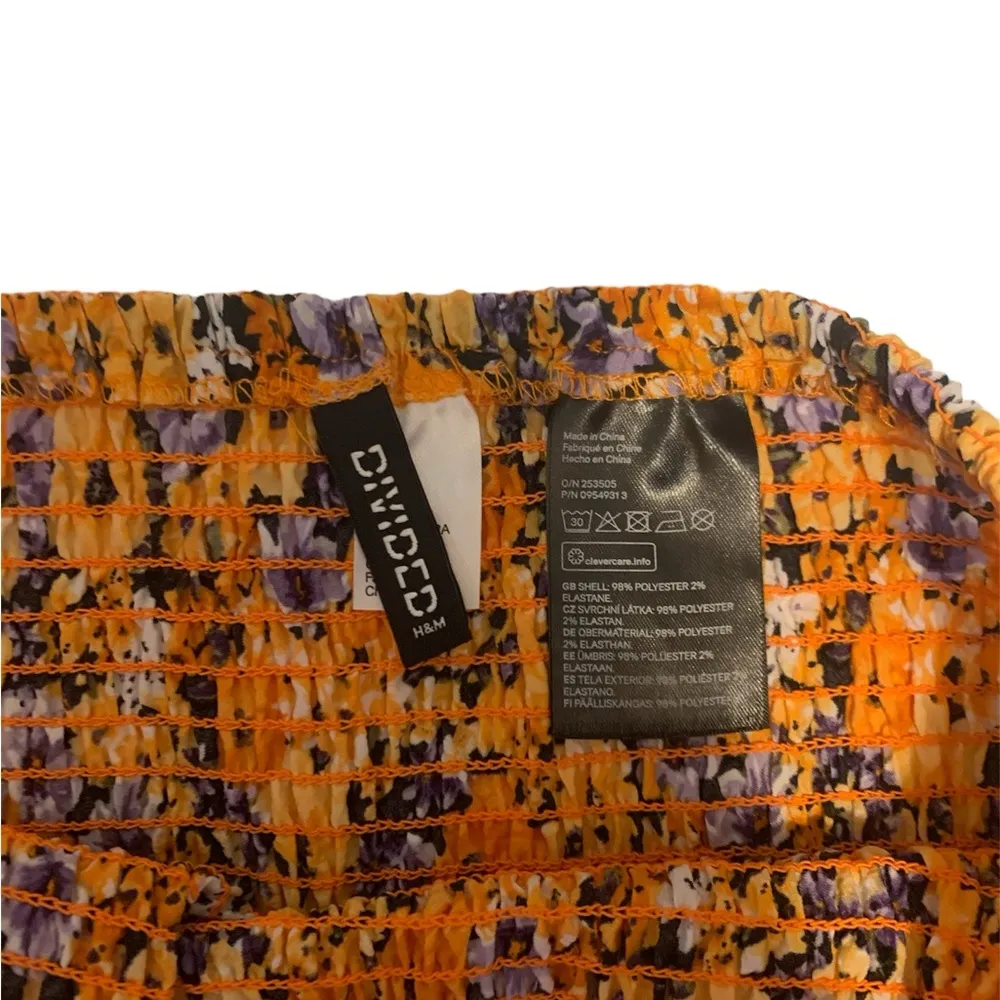 Ladies Divided H&M Floral Pleated Ruffled A-Line Trumpet Mini Skirt Size Small - Image 2