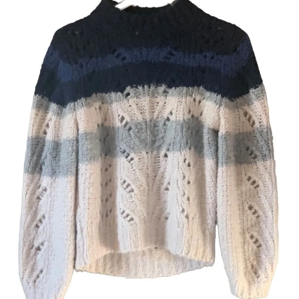 ✨ J. Crew Sweater Big Sur Alpaca Knit Crewneck Colorblock Navy Stripe✨ - Image 7