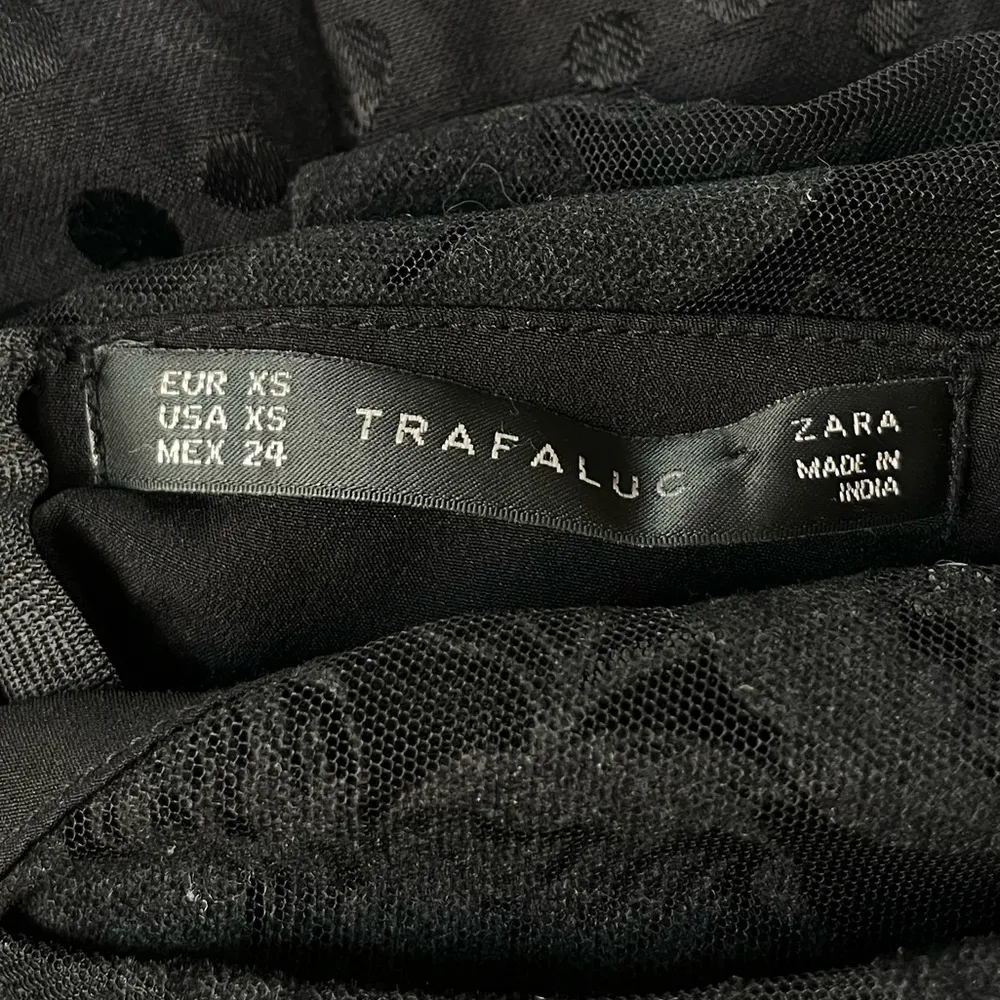 Zara Lace Velvet Polka Dot Mini Dress Black Size XSmall - Image 6