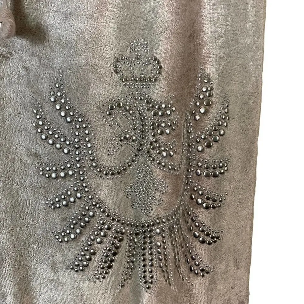 Vintage Y2K BCBG Velour Crop Wide Leg Jogger Sweat Pants - Image 3