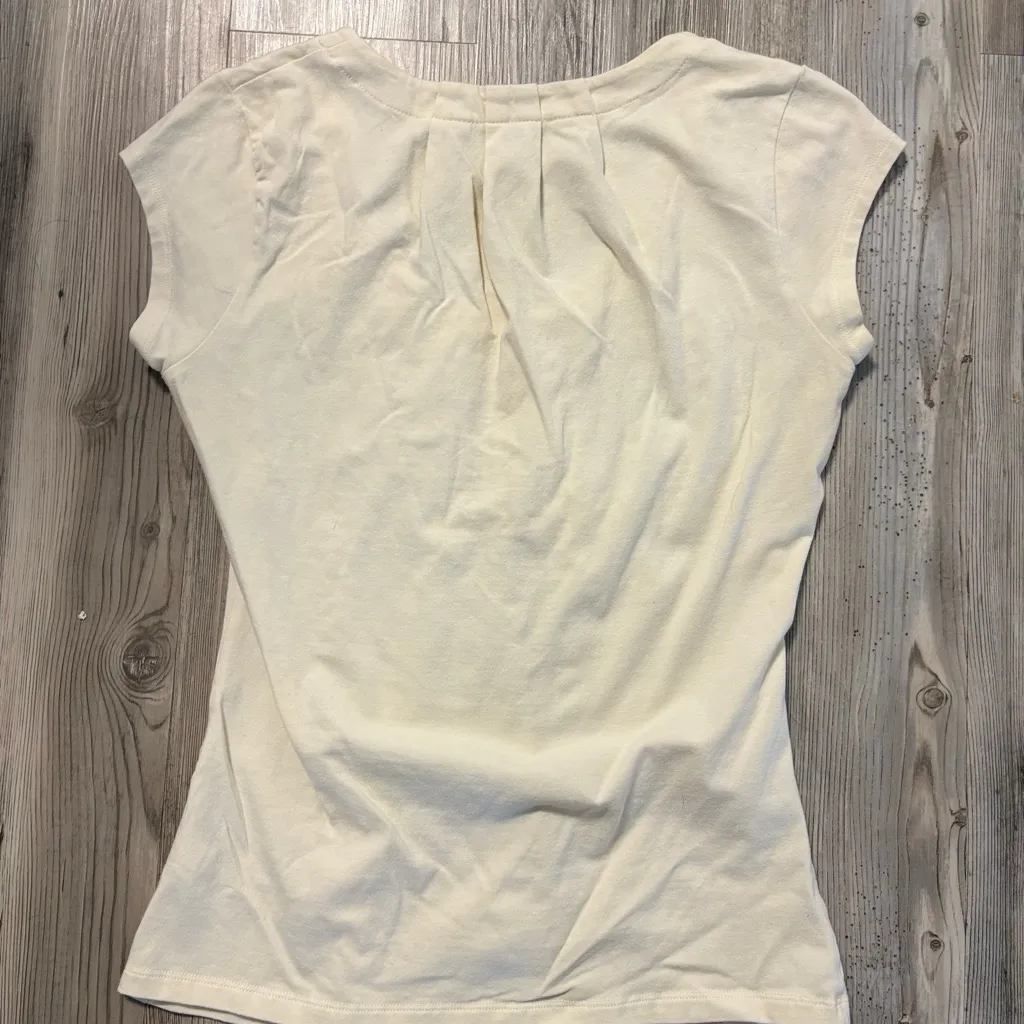 Athleta Cream Short Sleeve Women's Top - Image 2