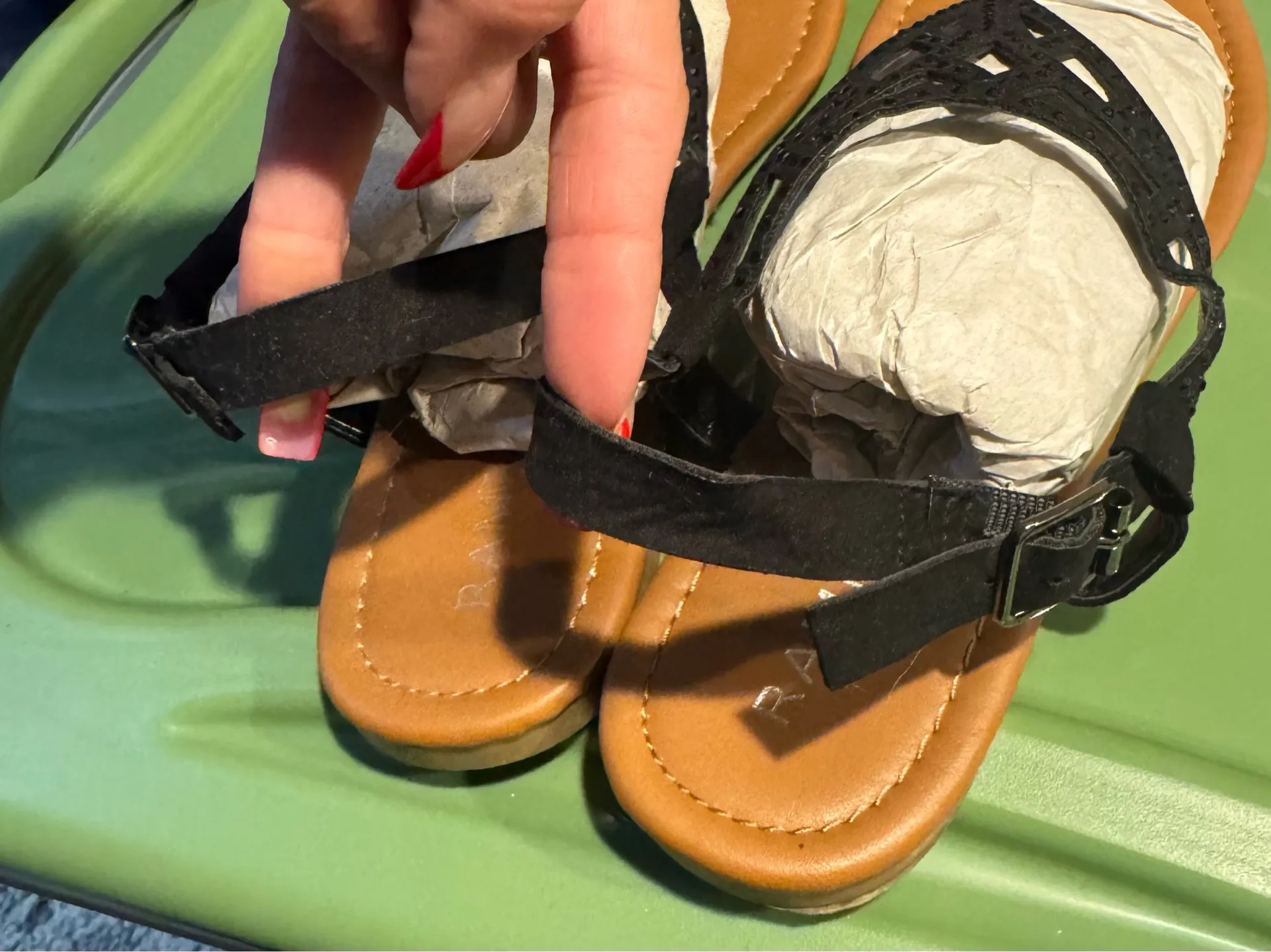 Rampage Black T-strap Sandals - Image 3