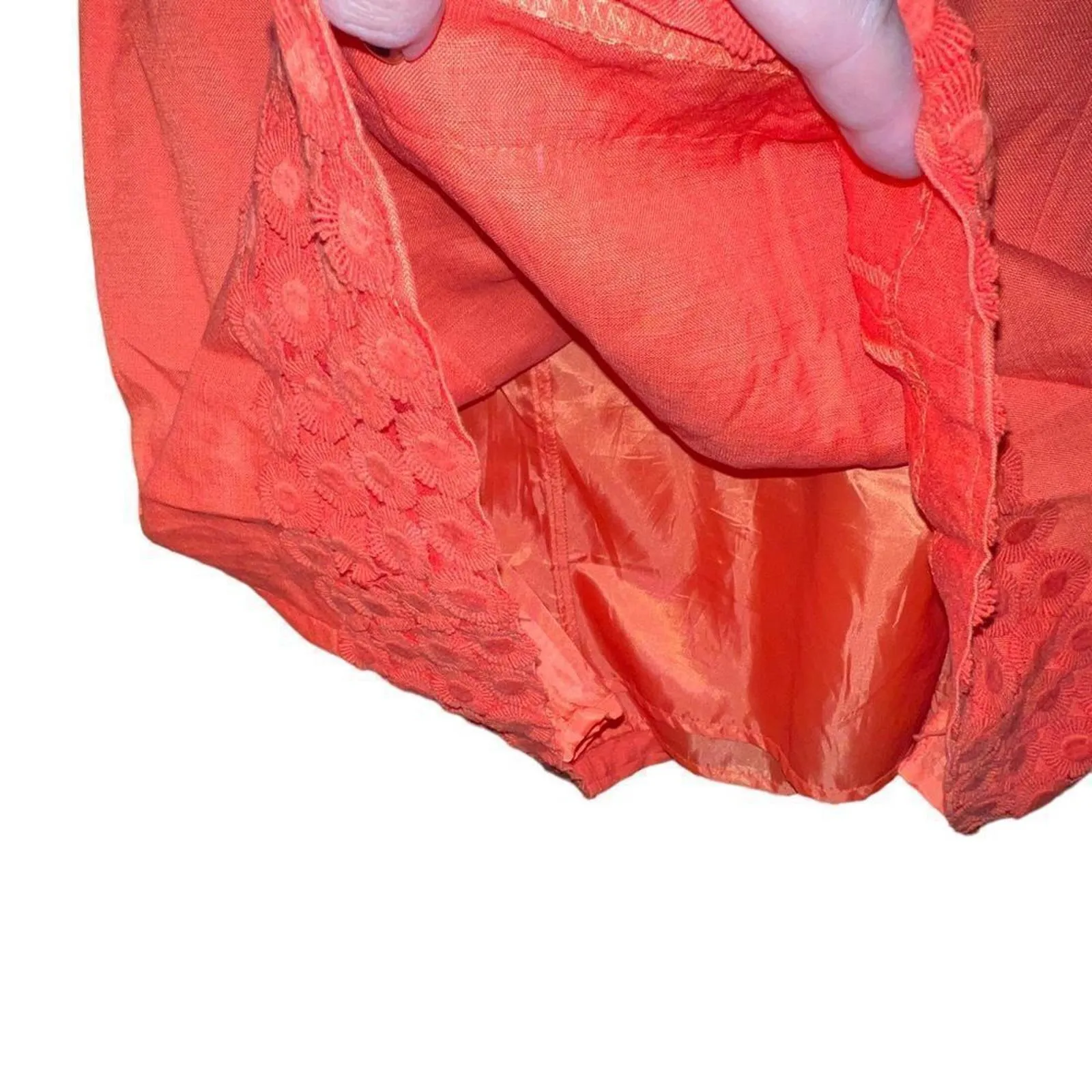 Merona linen blend fully lined coral tank dress women's size 8 - Image 5