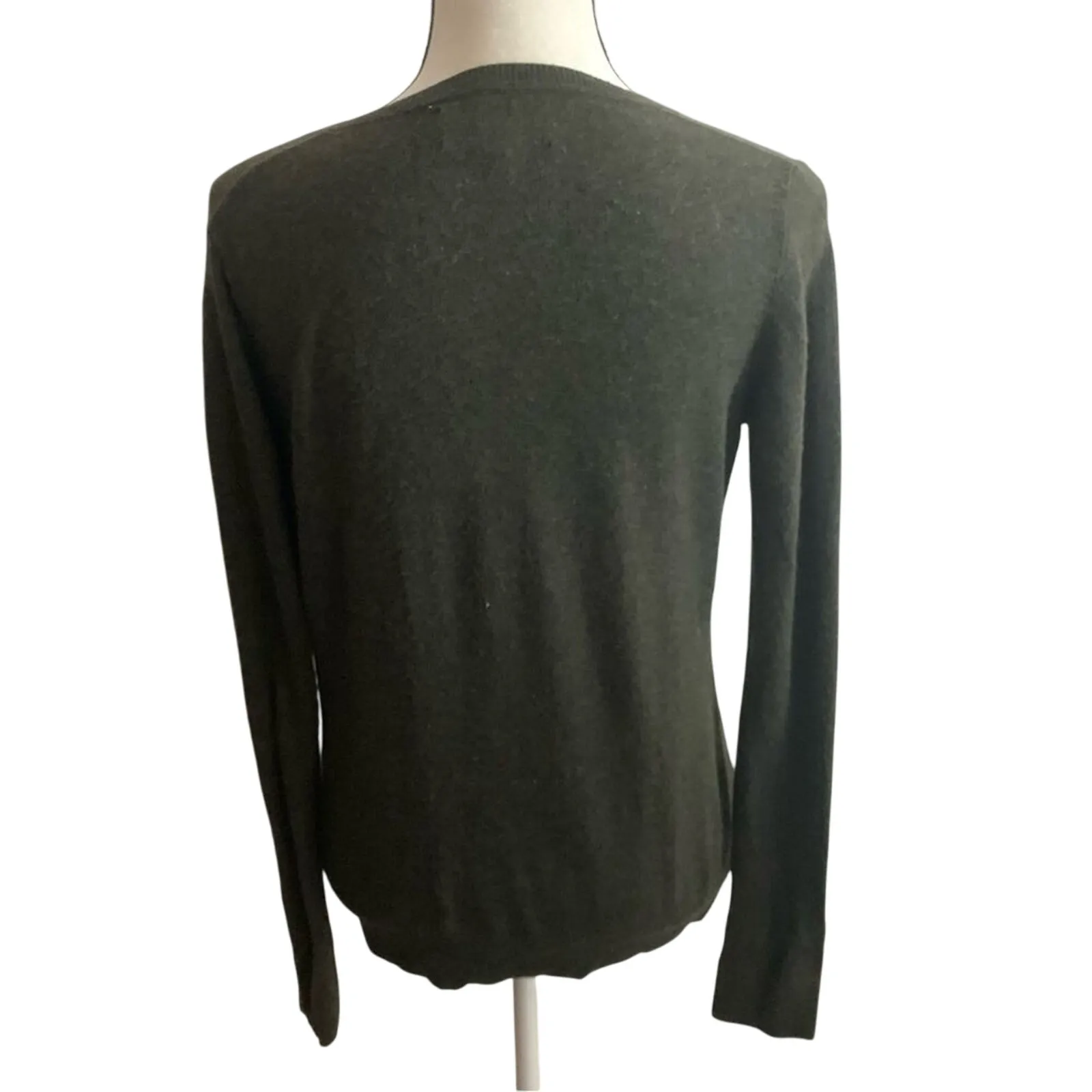 Banana Republic M Filpucci Wool Cashmere Blend Dark Green Sweater V Neck - Image 2