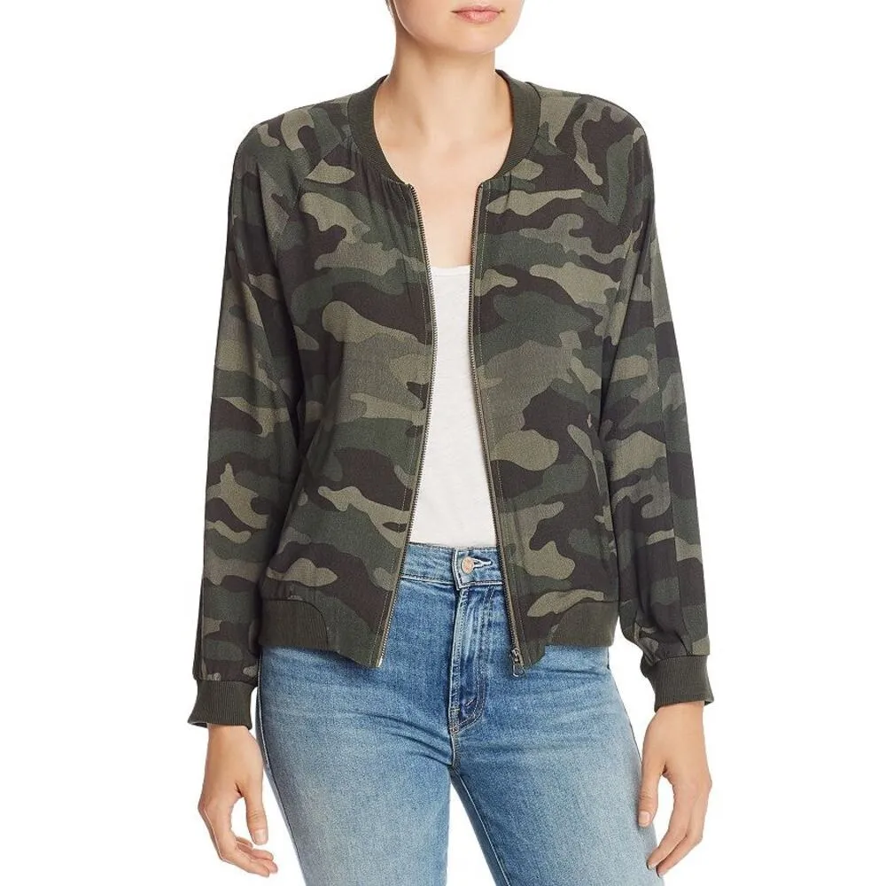 BB Dakota Can't See Me Green Camo Bomber Full Zip Jacket Size Medium - Image 9