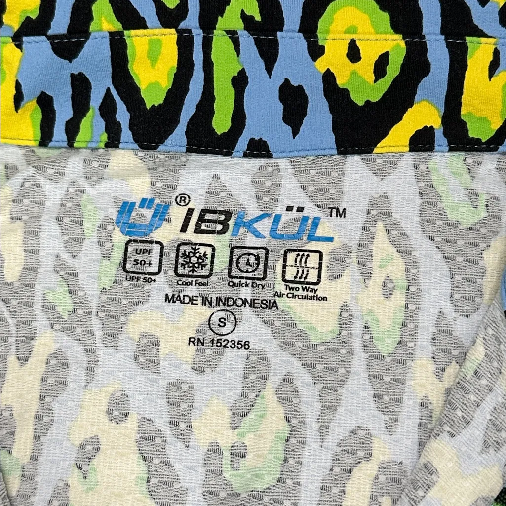 IBKUL Short Sleeve Gordet 1/4 Zip Pocket Golf Dress Gemma Print Blue Yellow S/M Size undefined - Image 11