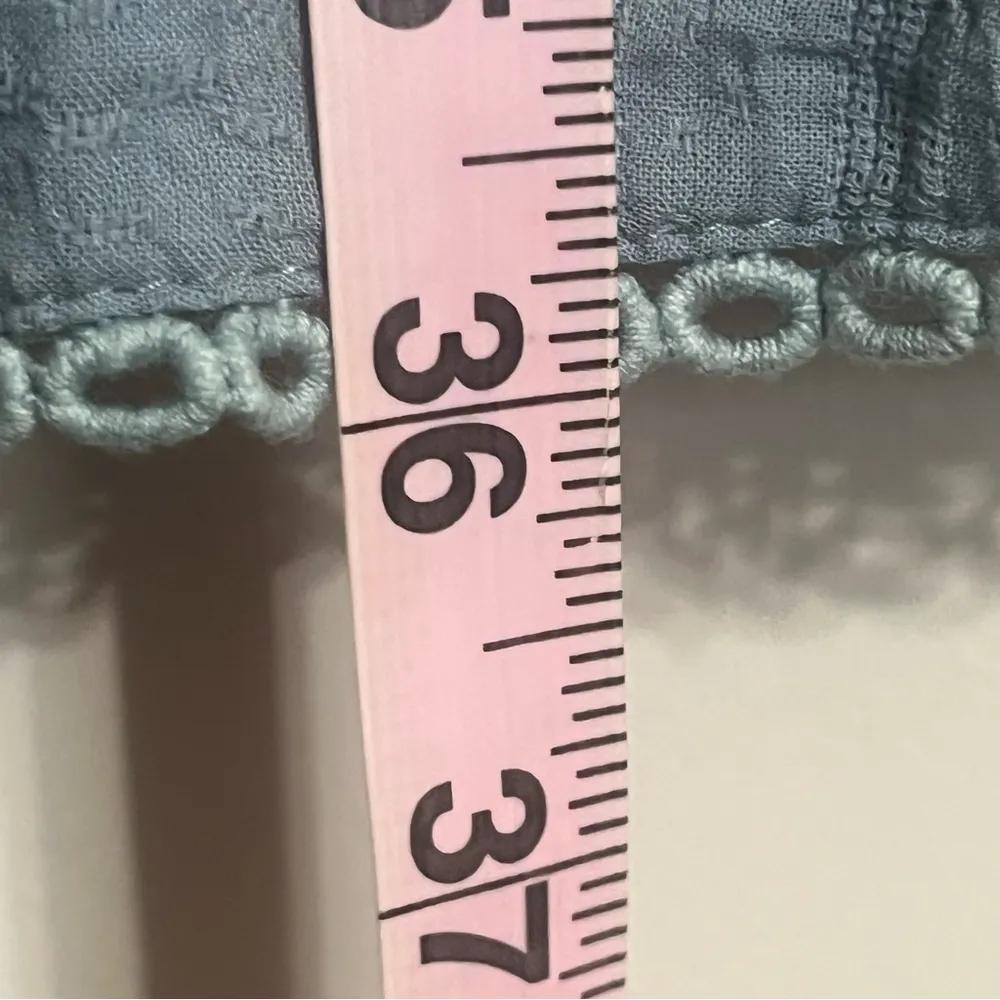 Women’s Doe & Rae‎ Crochet Detail Layered Summer Dress Size Large Dusty Blue - Image 12