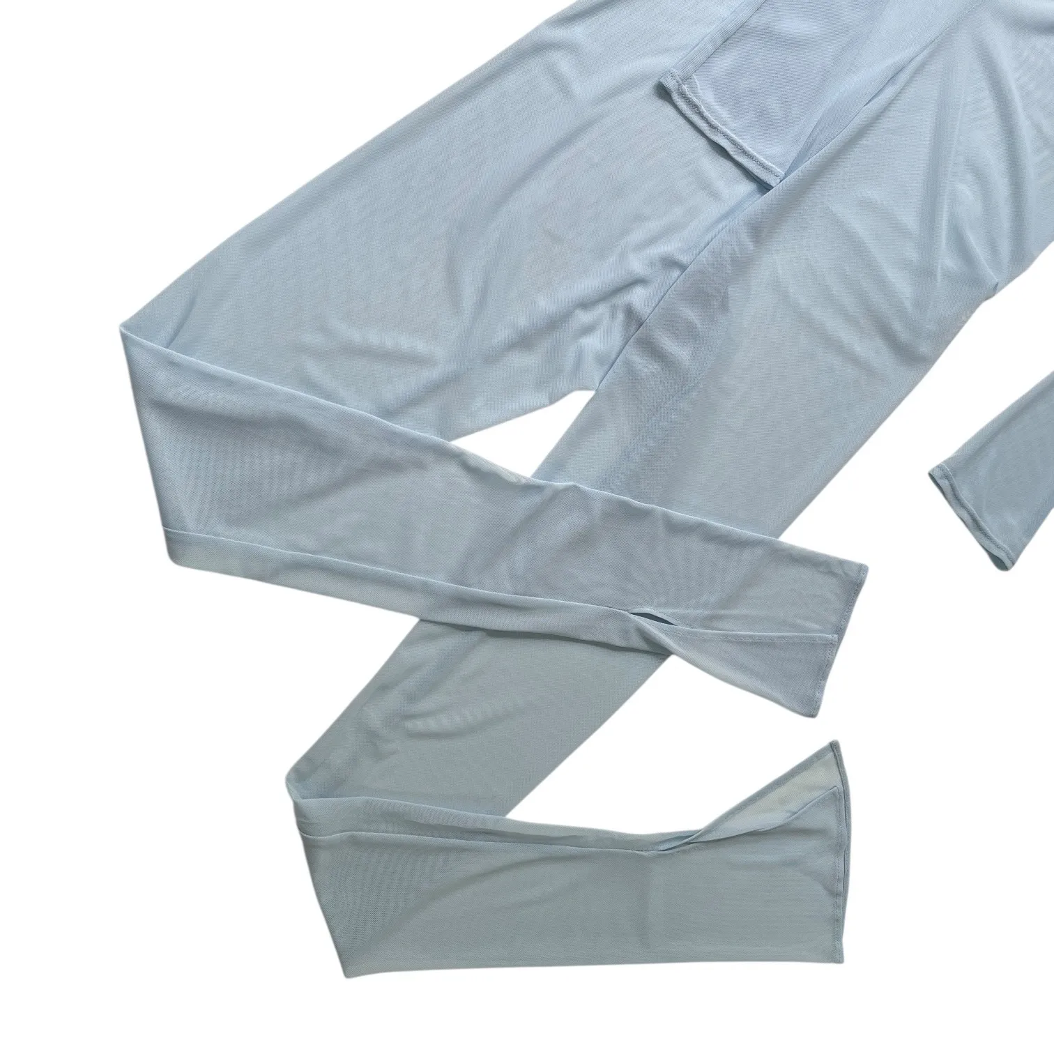 Lapointe Mesh‎ Mock Neck Catsuit in Light Indigo Blue Size 2 - Image 10