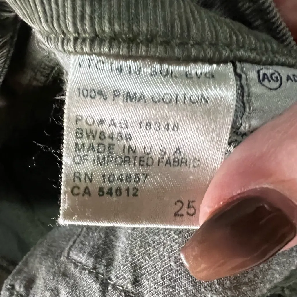 AG Forest Green The Piper Crop Slouch Slim Micro Corduroy Pants‎ - Image 9