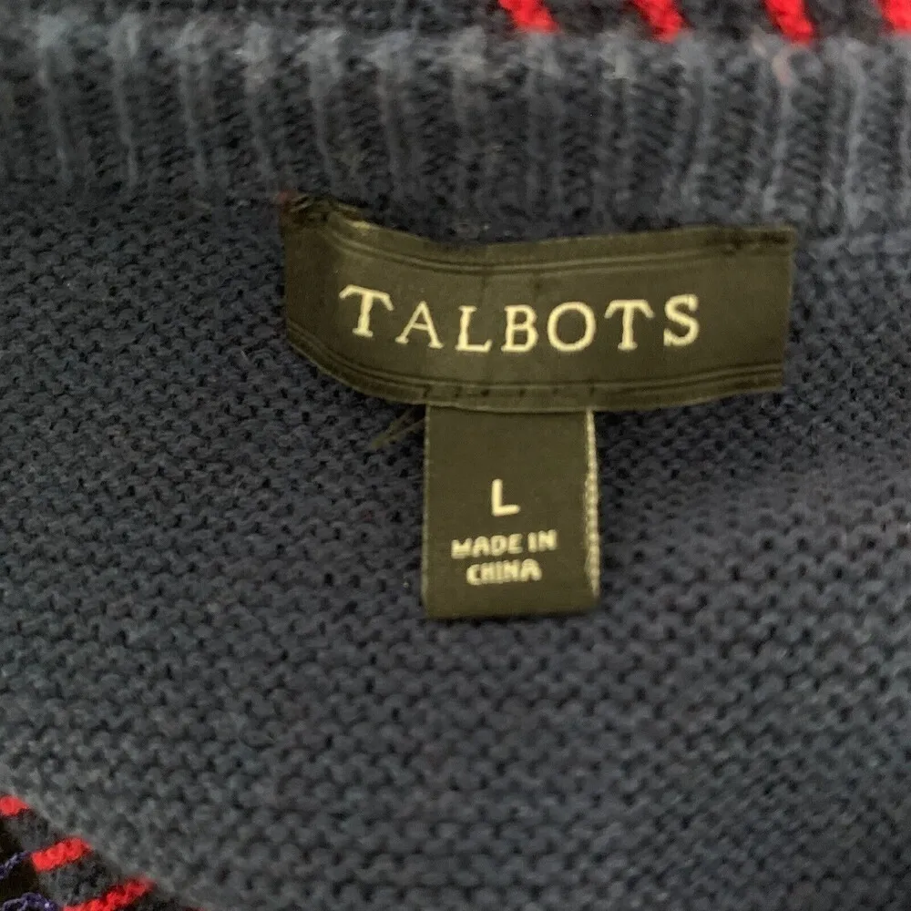 Talbots Size Large Multicolor Nautical Stripe Cashmere Blend Pullover Sweater - Image 4