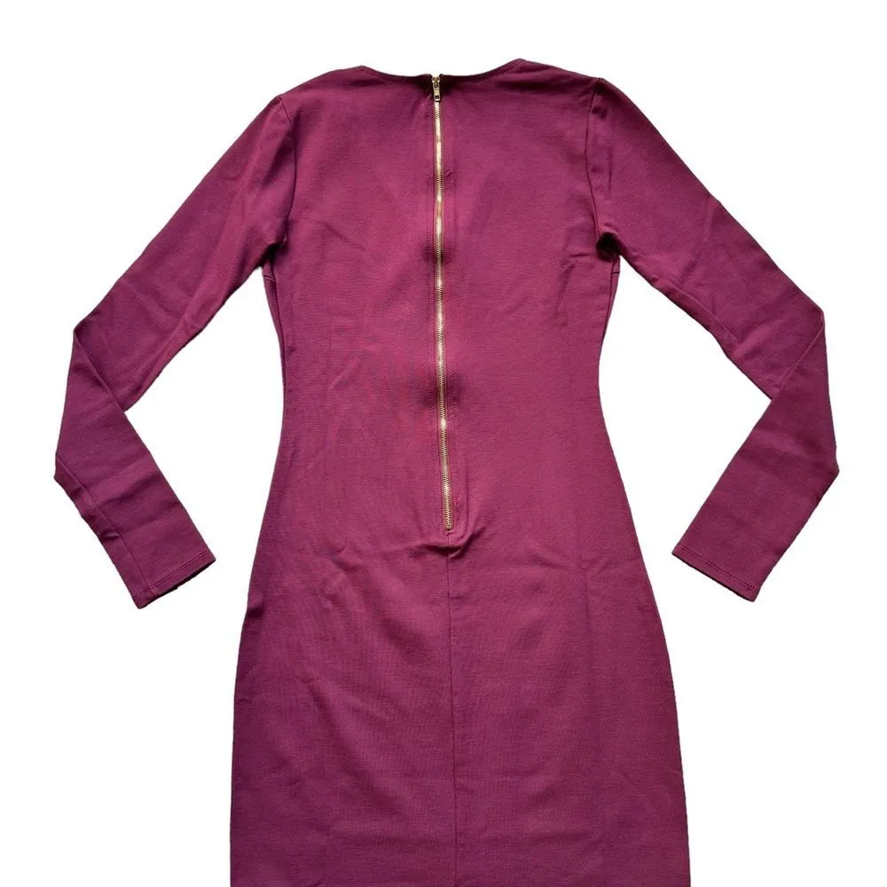 🔃Charlotte Russe Red Long Sleeve Bodycon Front Split Midi Dress - Image 7