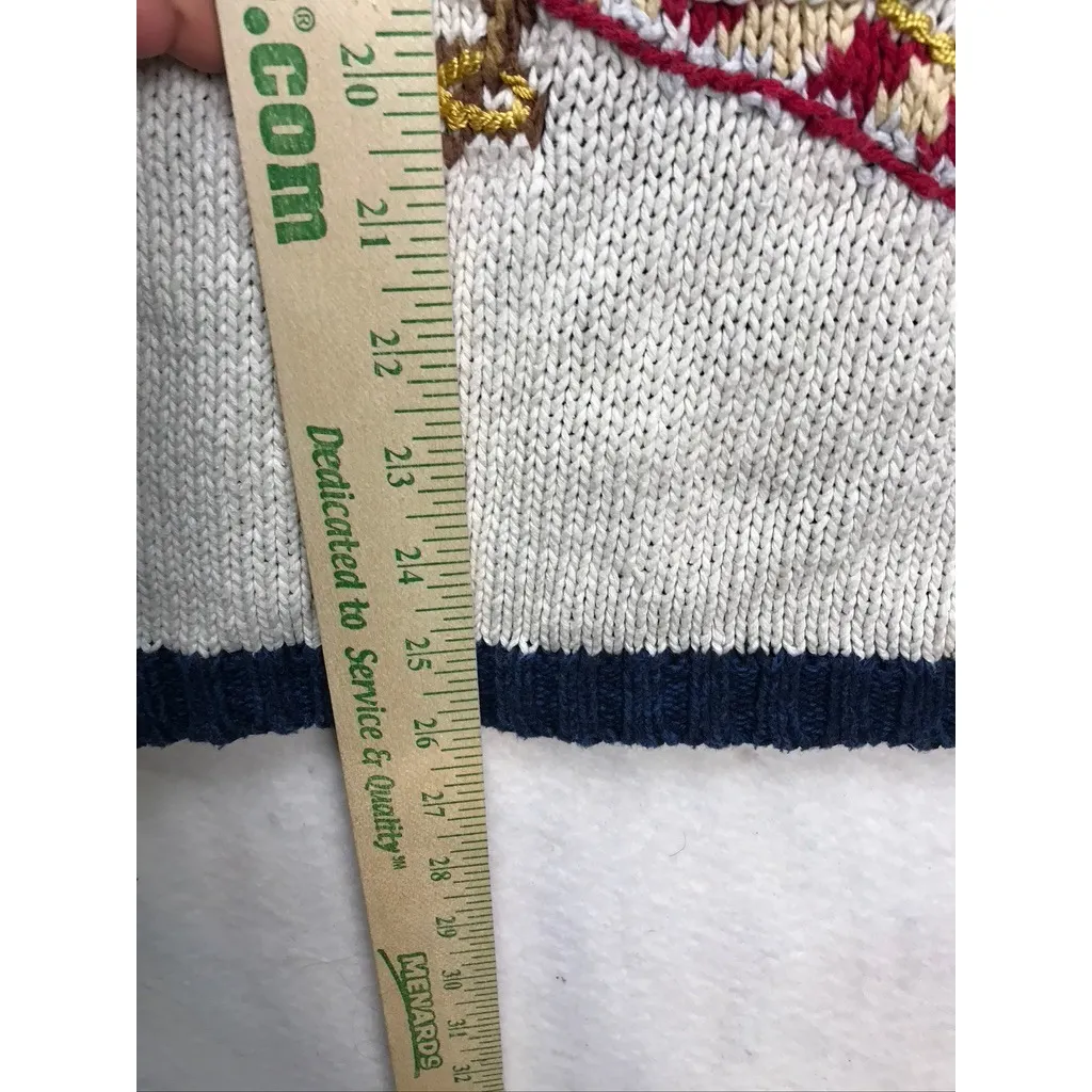 Tiara International Snowman Skiing American Flag Ugly Christmas Sweater Women L - Image 4