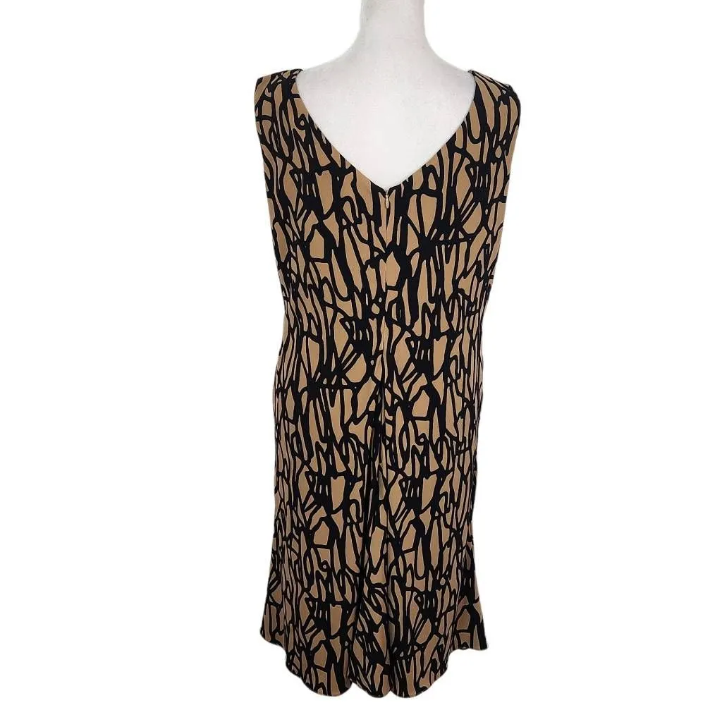 Vicky Tiel Brown and Black Sheath Dress Size Medium Wedding Guest Dress - Image 2