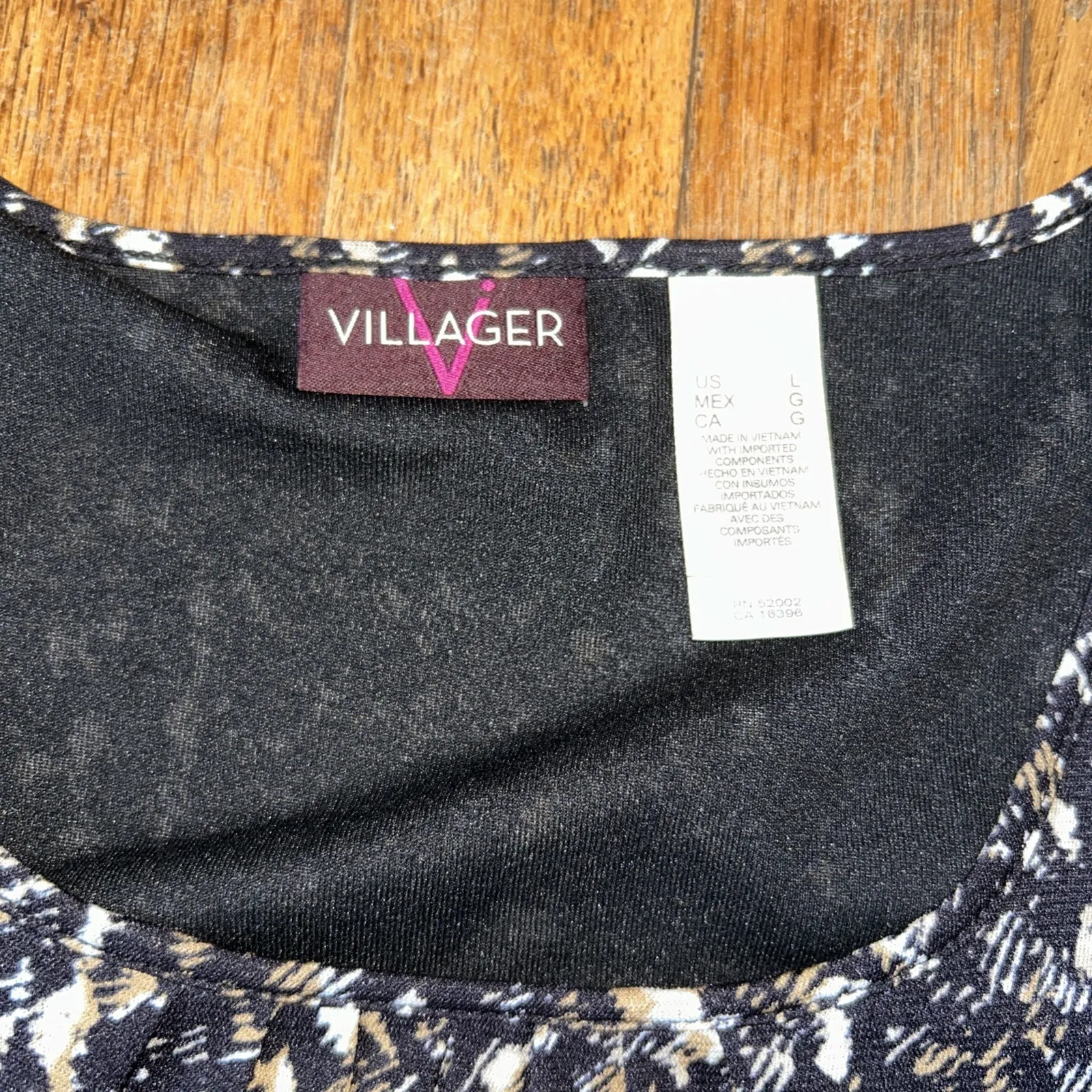 Women's Multicolored Business/Casual Short Sleeve Lined Blouse‎ Size L - Image 2