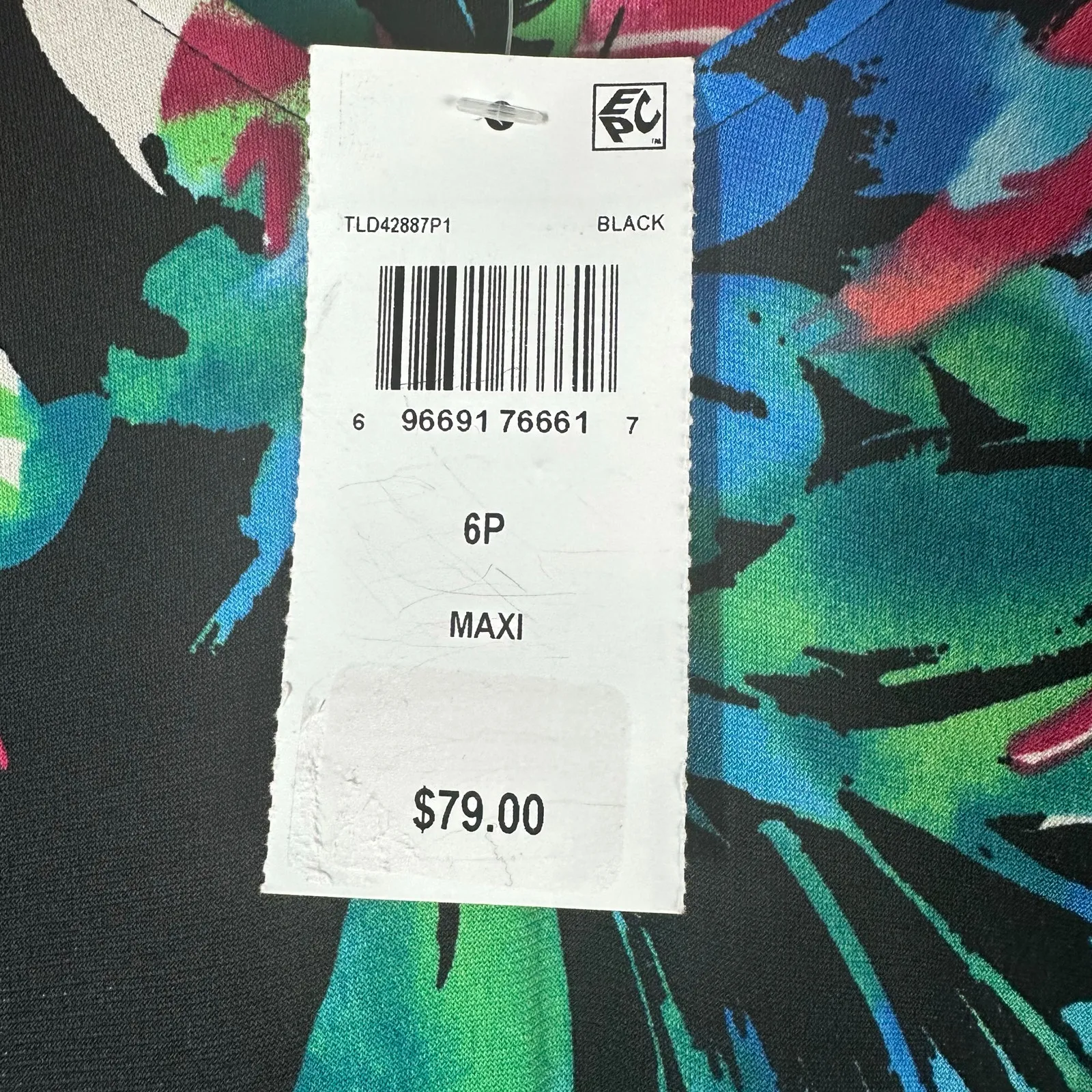 Connected Petite Dark Floral Tropical Cold-Shoulder Maxi Dress Size 6 Petite - Image 5