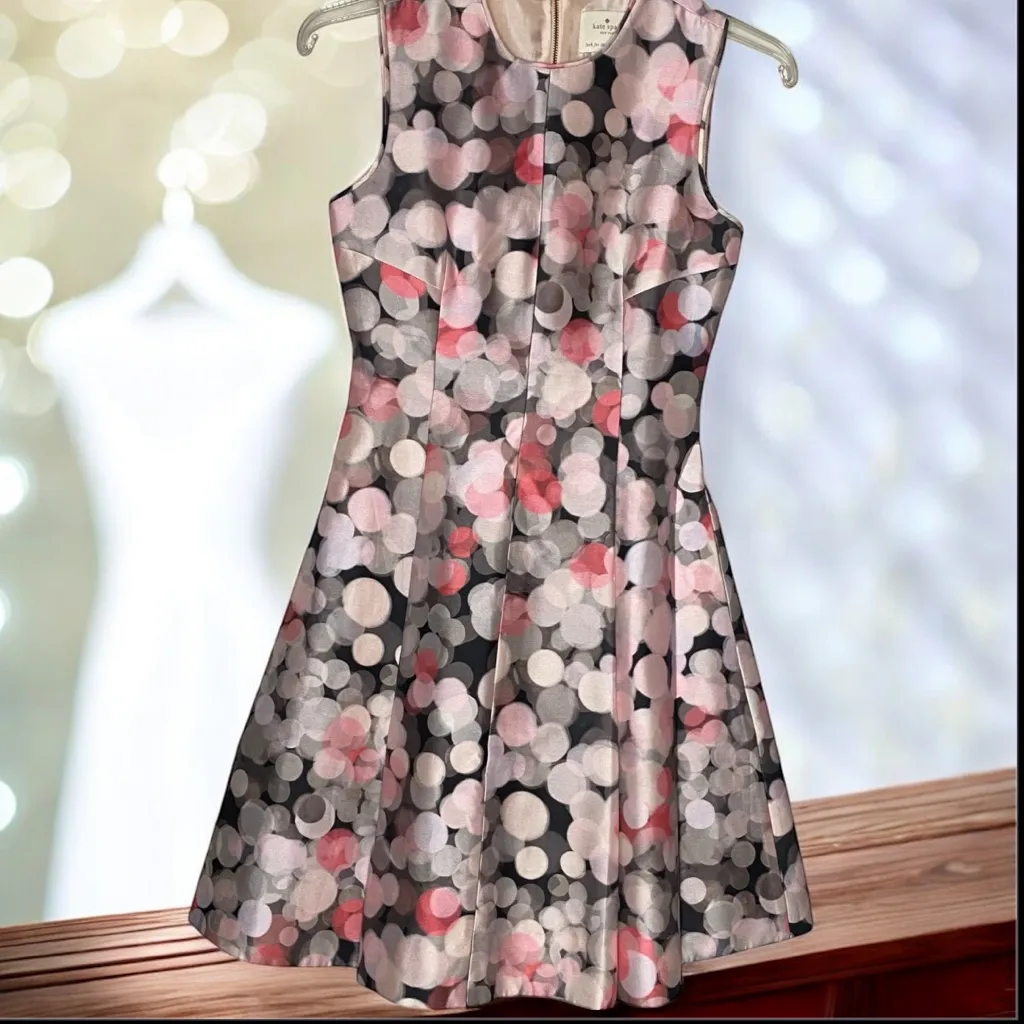 Kate Spade New York Bubble/ Circle Print Sleeveless Fit & Flare
Dress - Size 4 - Image 4