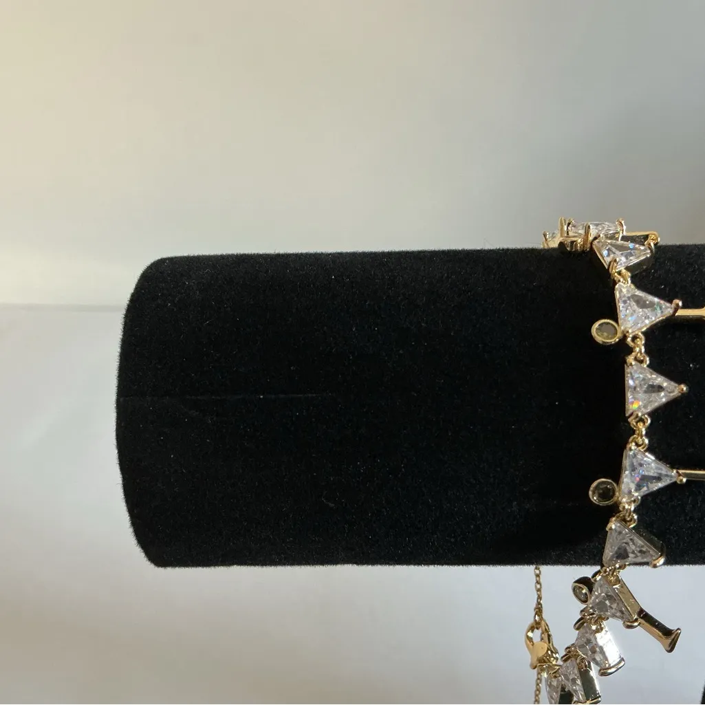 Kate Spade “Shaken or Stirred” Martini Glass Tennis Bracelet Gold Tone - Image 5