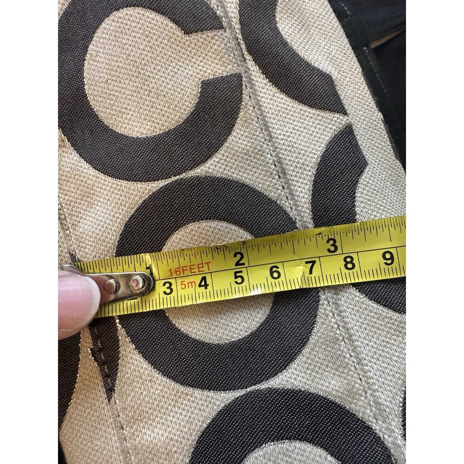 Coach‎ Aubrey Tote Bag Purse Large Designer Y2K Retro Luxury Cream Black Logo - Image 11