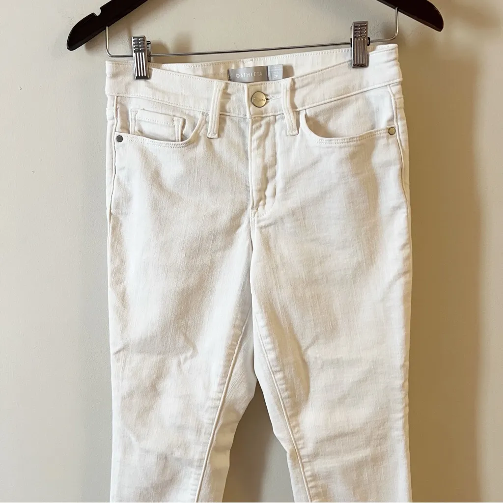 Athleta Sculptek Skinny Ankle Jeans White 530638-00 Size 2 Petite - Image 3