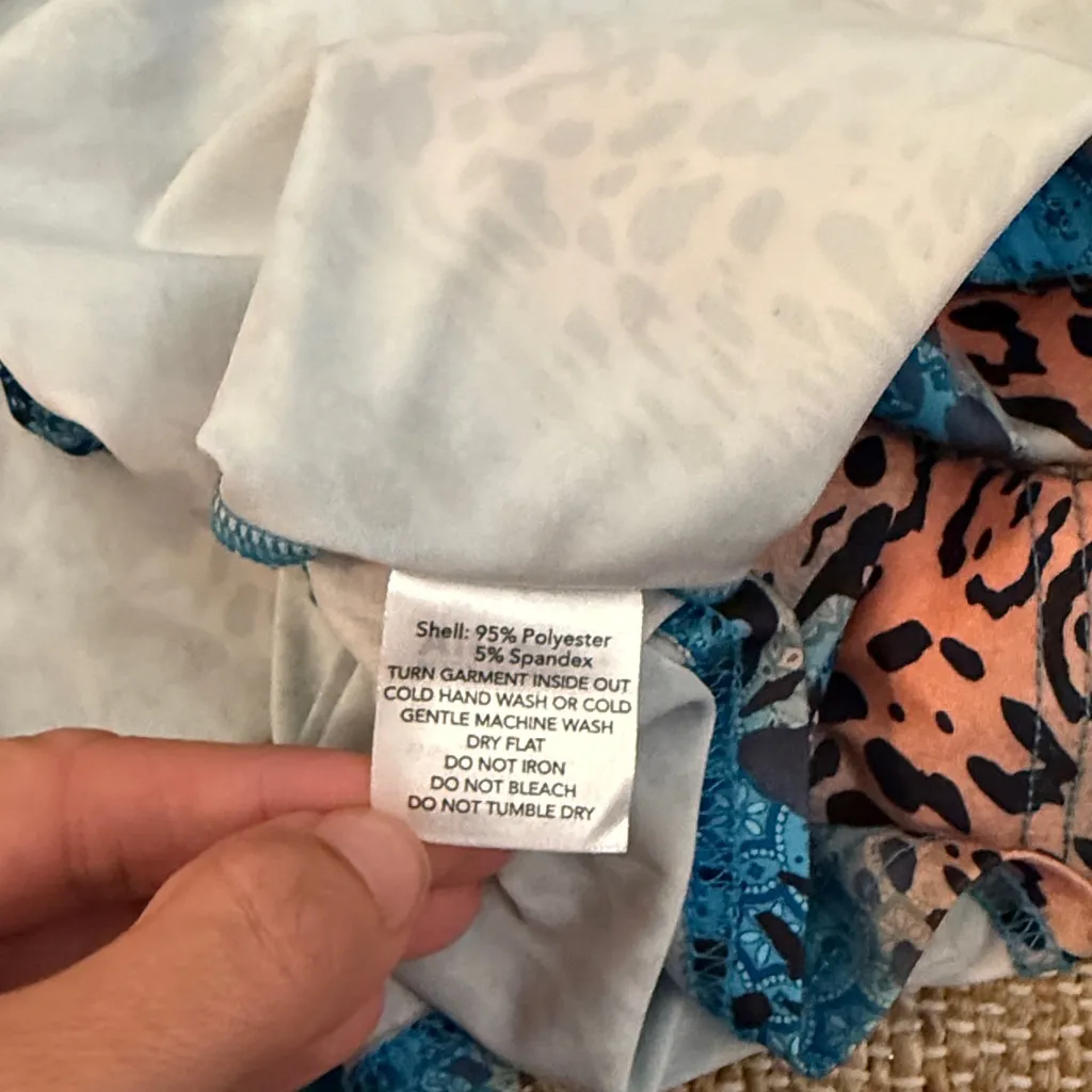 I.AM.GIA Blue and Orange Skater Leopard Skirt Medium - Image 6