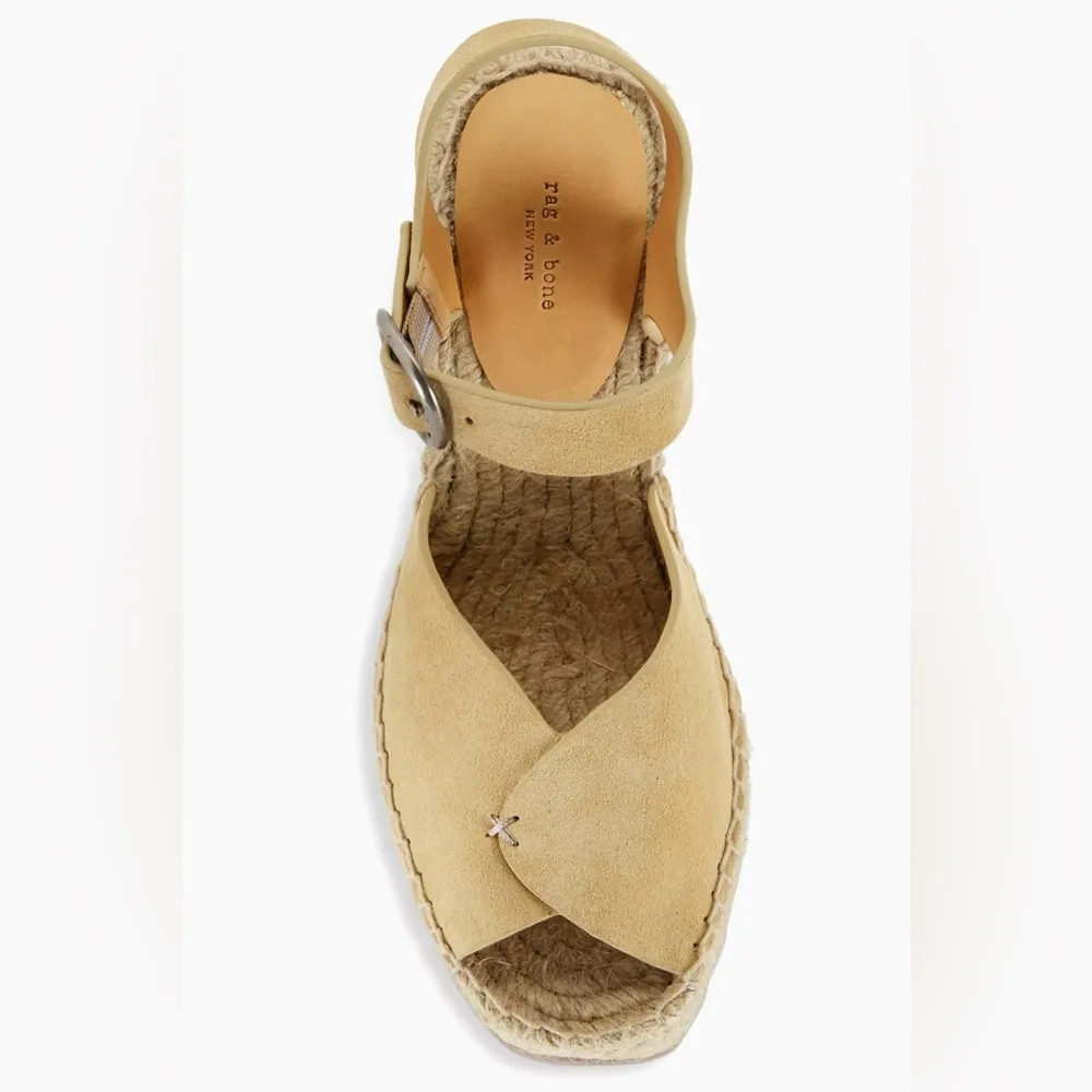 Rag & Bone Santiago 104MM Suede Wedge Sandals in Dune Size 9 (see description) - Image 2