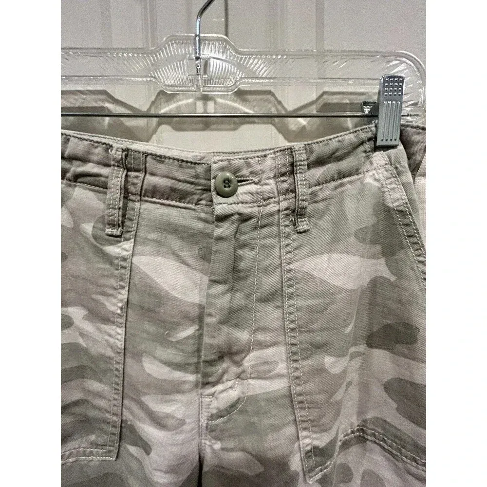 Mother The Shaker Chop Crop Fray Straight Leg Camo Pants Desert Print Size 28‎ - Image 5