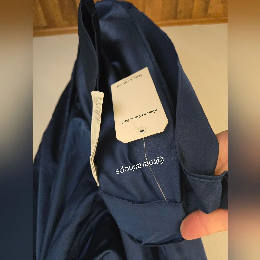 Abercrombie & Fitch Navy Draped Skirt Maxi Dress - Image 10