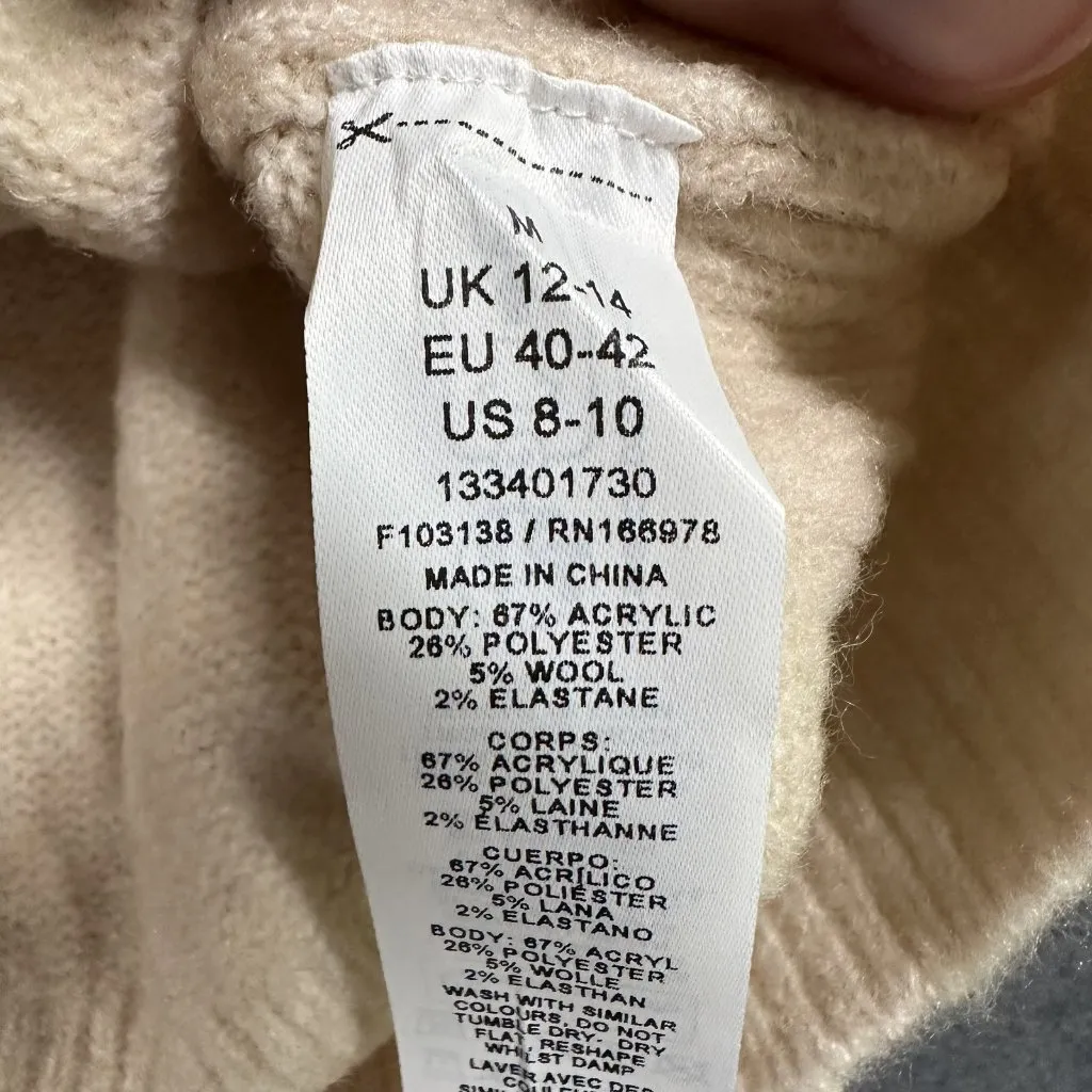 ASOS Design Sweater Womens Medium Pullover Crewneck Soft Knit Wool Blend - Image 7