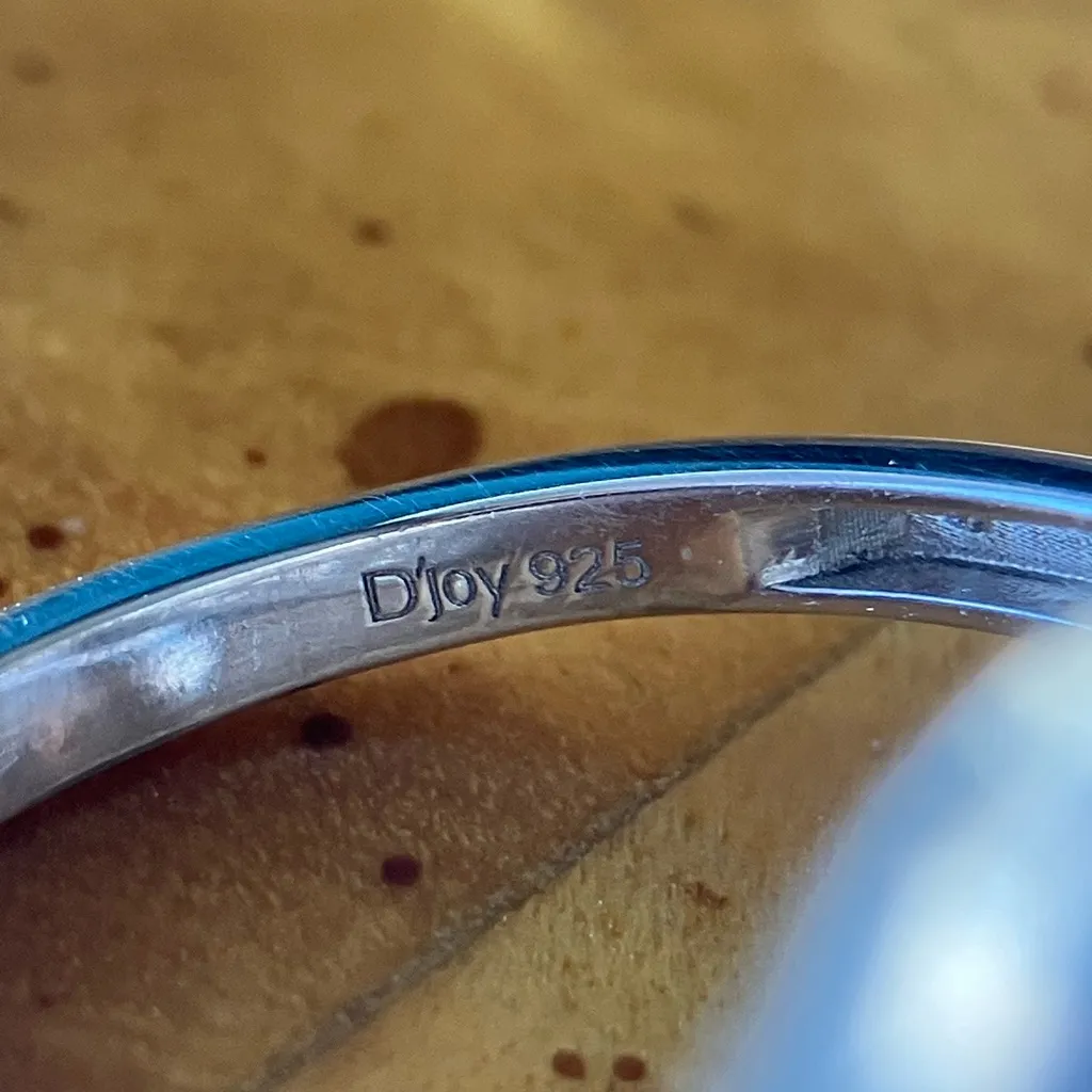 Natrolite Blue Apatite Sterling Silver Cocktail Ring Size 10 - Image 6