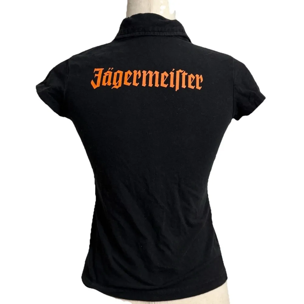 Jagermeister T Shirt Black Orange Woman’s Small Logo Liquor Short Sleeve - Image 3