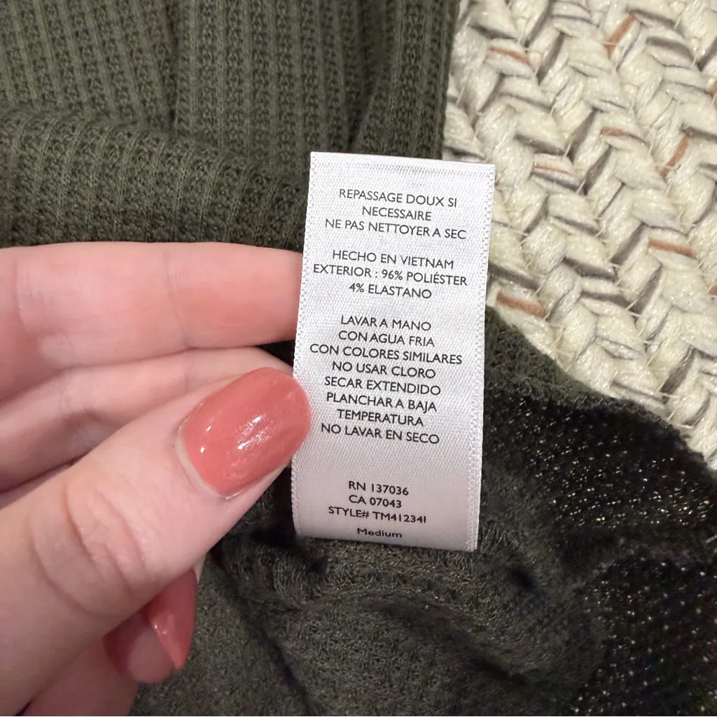 Paper Crane Green Waffle Knit Short Sleeve Shirt - Image 6