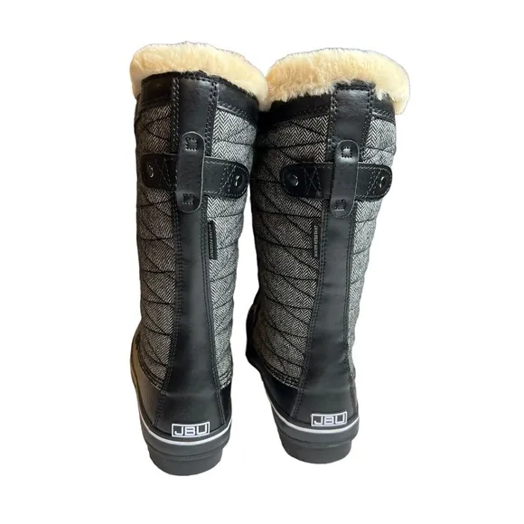 JBU Chilly Water Resistant Quilted Nubuck Snow Boot Black‎ Herringbone 7.5 NWT - Image 5