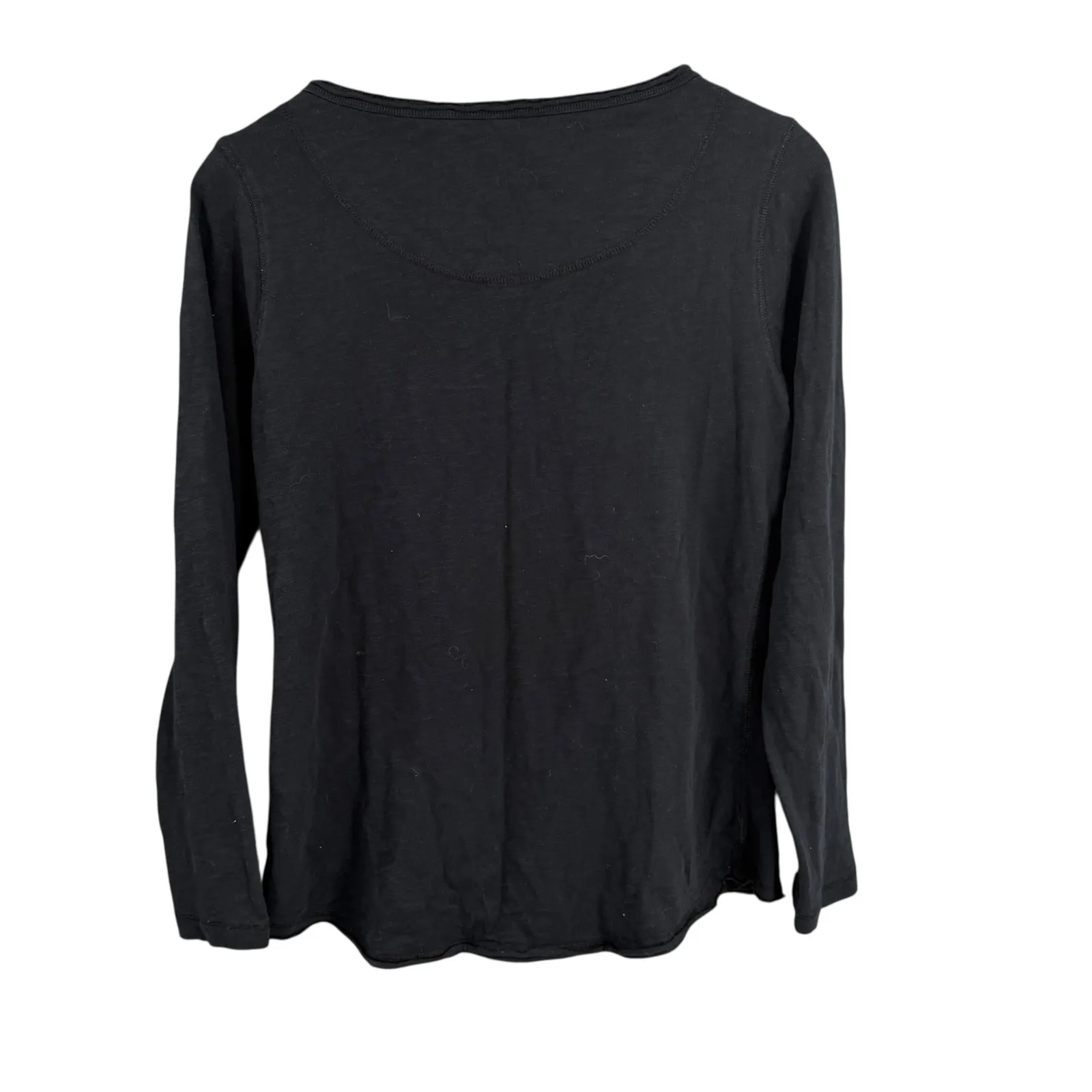 Soft Surroundings Black Long Sleeve Henley Pocket Shirt Womens XS - Image 2