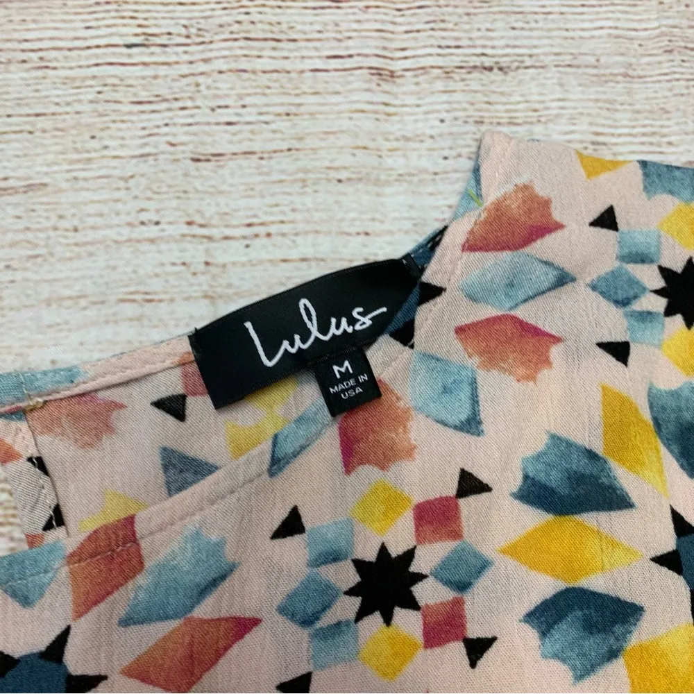 Lulus  Lovell Blush Pink Print Bell Sleeve Medium Top - Image 7