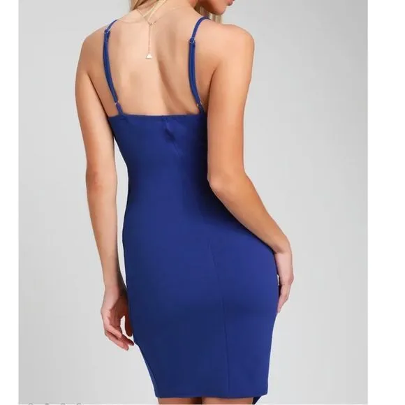 Lulus Keep on Flourishing Blue Ruffled Asymmetrical Bodycon Dress XL‎ - Image 4